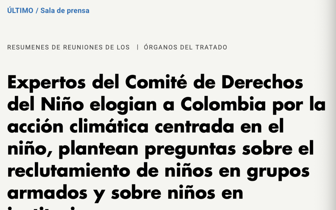 Expertos del Comité de Derechos del Niño elogian a Colombia por la acción climática centrada en el niño